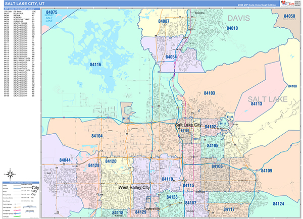 Salt Lake City, UT Zip Code Map